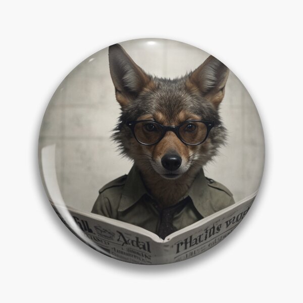 Item preview, Witty Coyote Reading Newspaper Bathroom Art Art designed and sold by vk09.