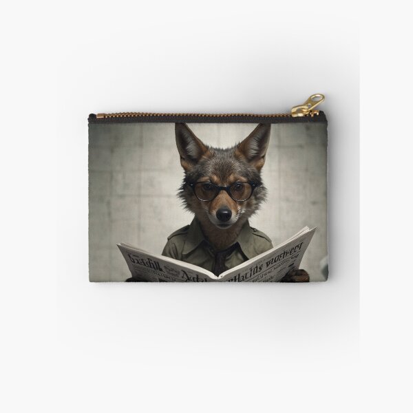 Item preview, Witty Coyote Reading Newspaper Bathroom Art Art designed and sold by vk09.