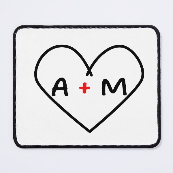 Item preview, A plus M Initials in a Heart | Cute Couples Decoration | Unique Gift Idea designed and sold by Printastic Digital .