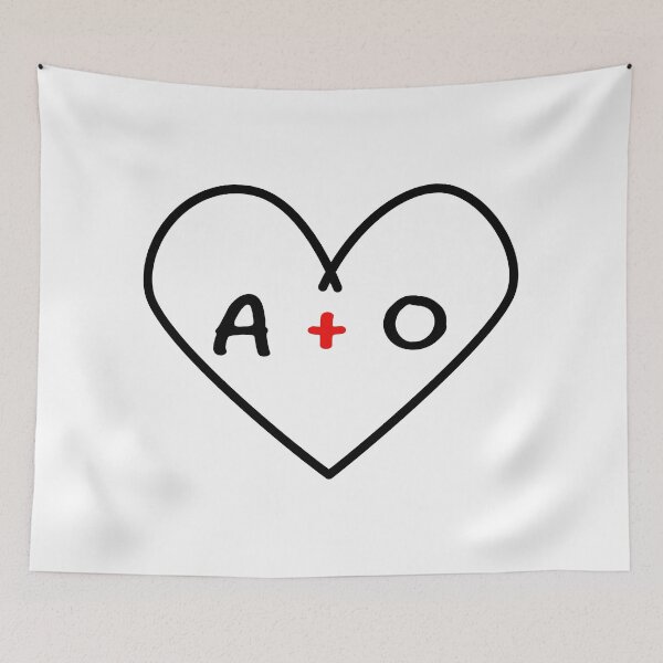 Item preview,  A plus O Initials in a Heart  | Cute Couples Decoration | Unique Gift Idea designed and sold by Printastic Digital .