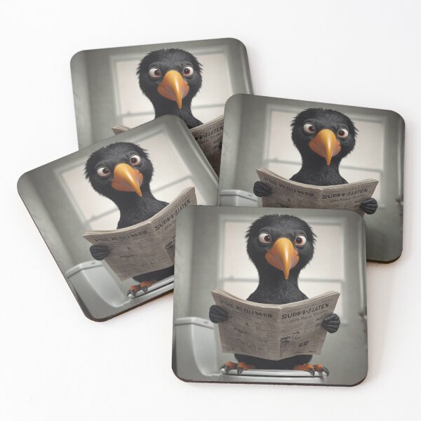 Item preview, Funny Toucan Reading Newspaper Bathroom Art designed and sold by vk09.