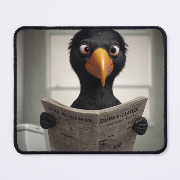 Item preview, Funny Toucan Reading Newspaper Bathroom Art designed and sold by vk09.