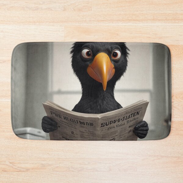 Item preview, Funny Toucan Reading Newspaper Bathroom Art designed and sold by vk09.