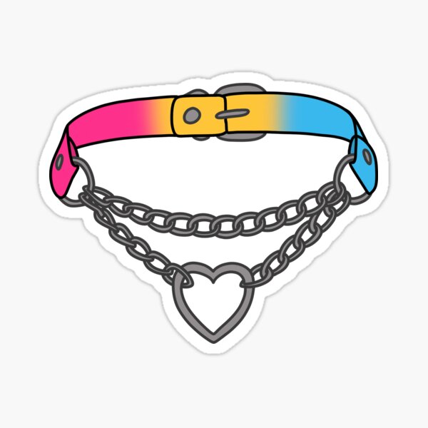 Item preview, Pansexual Flag Chain Collar designed and sold by Sweetie-Softpaw.