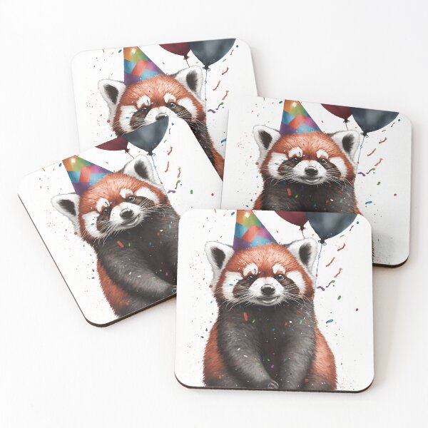 Item preview, Radiant Red Panda Party: A Burst of Cuteness in Every Note! designed and sold by TringTringCards.