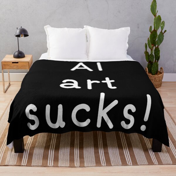 Item preview, AI art sucks! (White Text) designed and sold by Virtual Pathfinder.