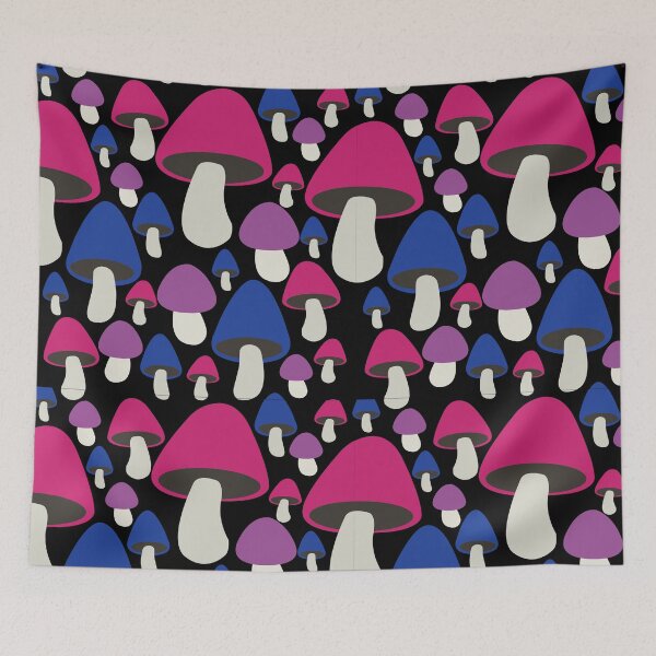 Item preview, Bi Pride Mushroom Pattern designed and sold by SamTheDadFriend.