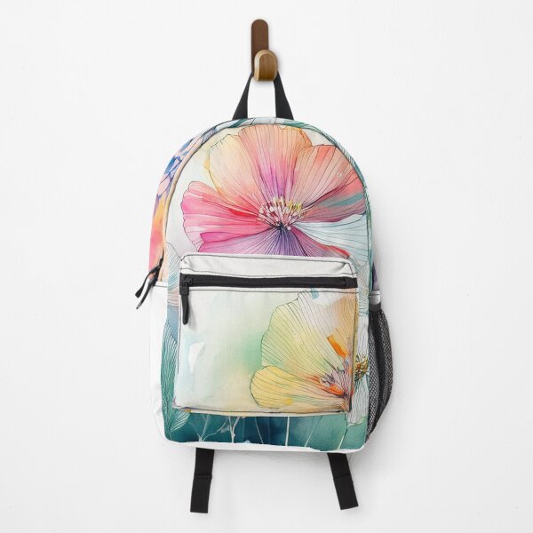 Item preview, Perfect Pastel boho floral, muted pastel wildflower garden, watercolor rainbow coloured botanicals, designed and sold by navitalidesign.