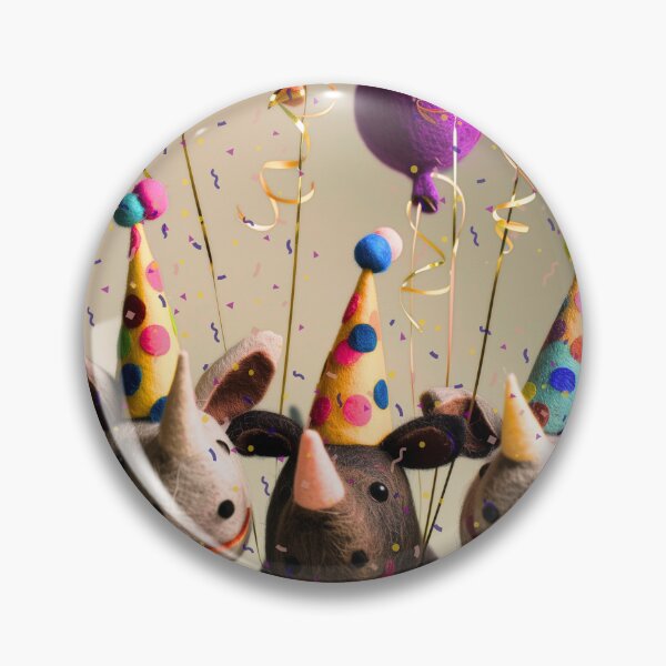 Item preview, Felted Rhino Party Celebration Design designed and sold by TringTringCards.