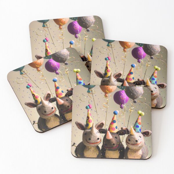 Item preview, Felted Rhino Party Celebration Design designed and sold by TringTringCards.