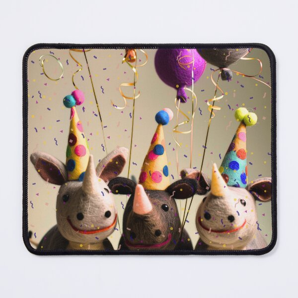 Item preview, Felted Rhino Party Celebration Design designed and sold by TringTringCards.