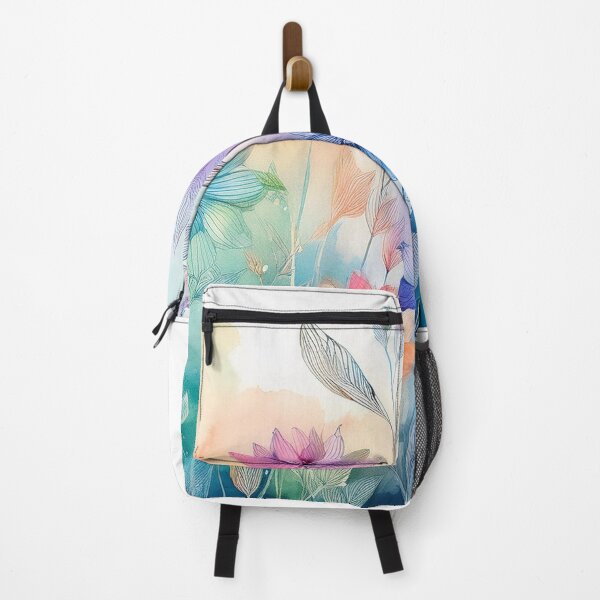 Item preview, Perfect Pastel boho floral, muted pastel wildflower garden, watercolor rainbow coloured botanicals, designed and sold by navitalidesign.