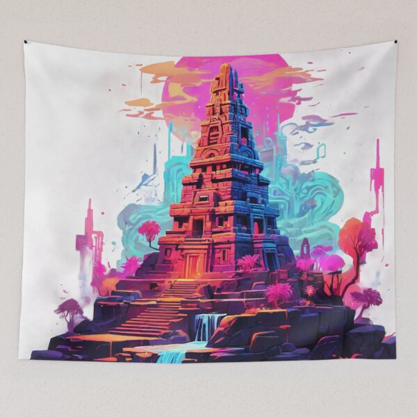 Item preview, Neon Aztec Tower. Neon Aztec Tower designed and sold by SpectrumEssence.