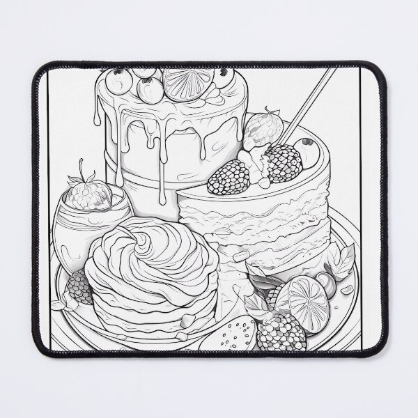 Item preview, Beautiful Cake Coloring Page Pattern designed and sold by DavidColoring.