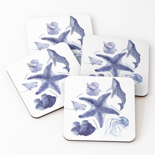Item preview, aquatic animals- blue designed and sold by onceifixme.
