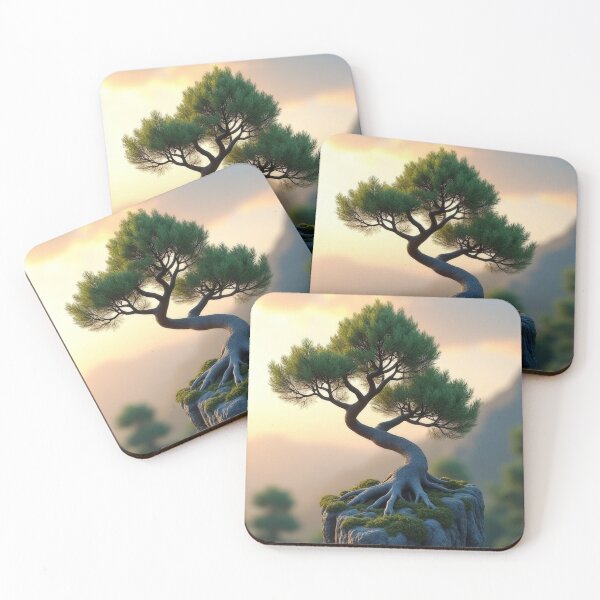 Item preview, Durable Pine on Cliff - Serene Nature Landscape designed and sold by krauze.