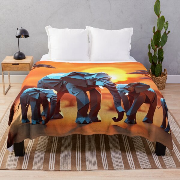 Item preview, Origami Art - Majestic Silhouettes: A Family of Elephants at Sunset in Africa designed and sold by ArtfulFolds.