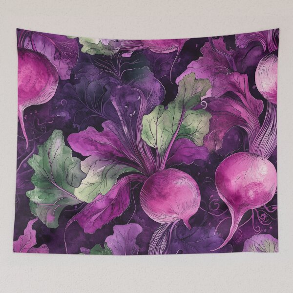 Item preview, Dark Watercolor Beetroot Pattern with Artistic Flair   designed and sold by AstroWolf Studio.