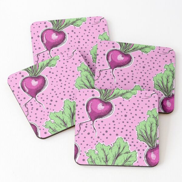Item preview, Playful Beetroot Pattern with Pink Dotted Background   designed and sold by AstroWolf Studio.