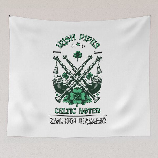Item preview, Irish bagpipes celtic notes golden dreams designed and sold by Graffik-Peeps.