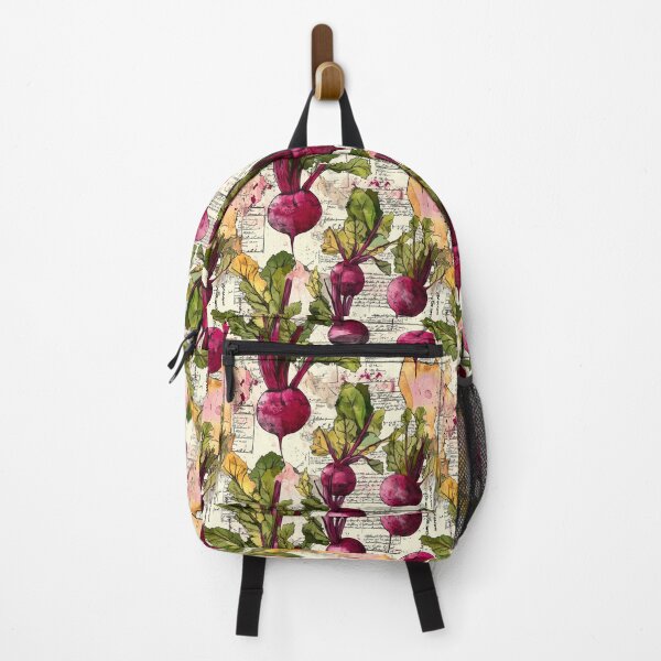 Item preview, Hand-Drawn Beetroot Pattern with Vintage Collage Elements designed and sold by AstroWolf Studio.