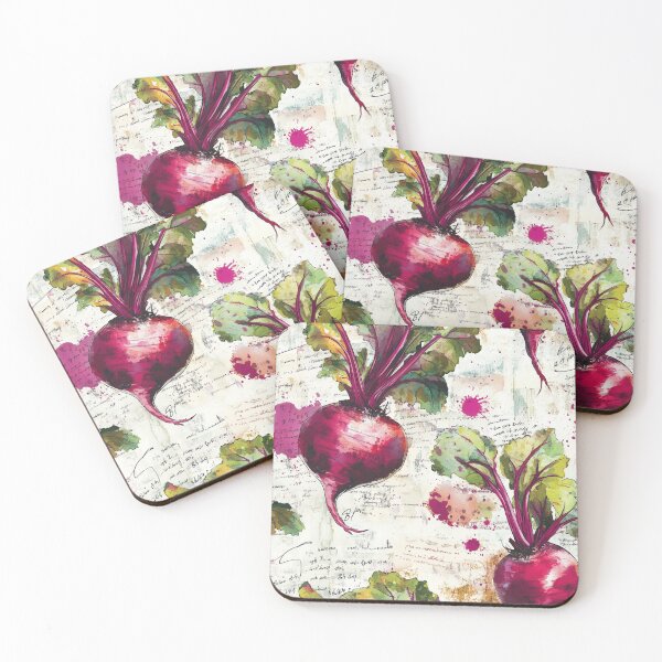 Item preview, Watercolor Beetroot Pattern with Artistic Ink Accents   designed and sold by AstroWolf Studio.