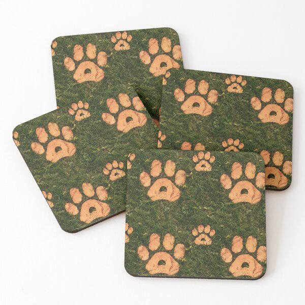 Item preview, Nature-Inspired Dogs Paw Print Design – Earthy Trail on Grass Background designed and sold by NSB-Design.