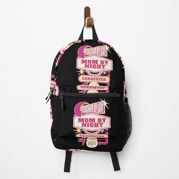 Item preview, Teacher by Day, Mom by Night, Exhausted 24/7 – Funny Mom-Teacher Design designed and sold by Teacher2Nerds.