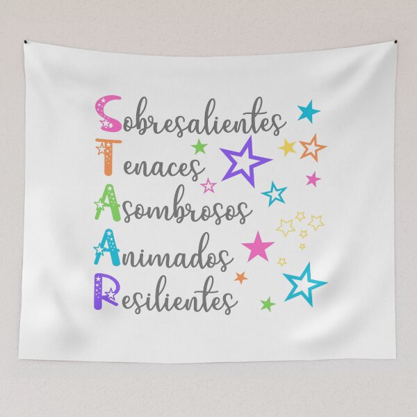 Item preview, STAAR Motivational Spanish Acronym Design – Bright Star Theme designed and sold by Teacher2Nerds.