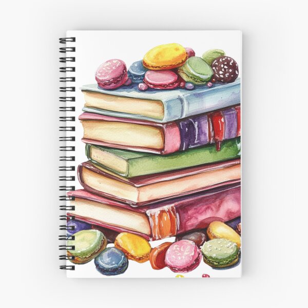 Item preview, Sweet Books a Watercolor Design of a Stack of Books Overflowing with Macarons designed and sold by MamaCDesigns.