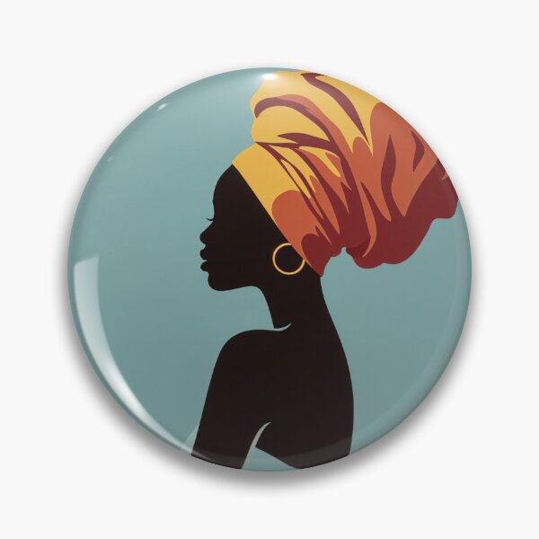 Item preview, Minimalist Afrocentric Portrait – Woman with Traditional Headwrap in Earthy Tones designed and sold by Collision19.