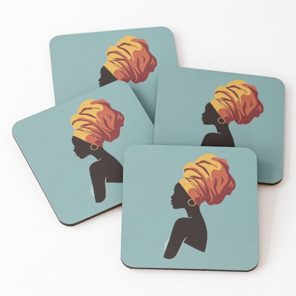 Item preview, Minimalist Afrocentric Portrait – Woman with Traditional Headwrap in Earthy Tones designed and sold by Collision19.