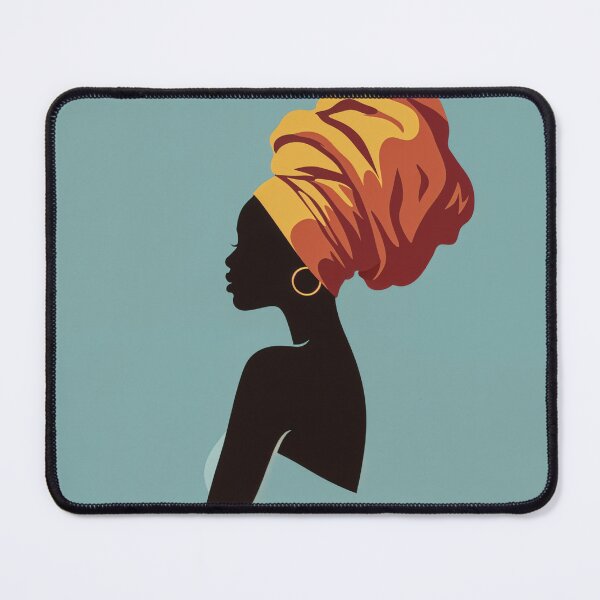 Item preview, Minimalist Afrocentric Portrait – Woman with Traditional Headwrap in Earthy Tones designed and sold by Collision19.