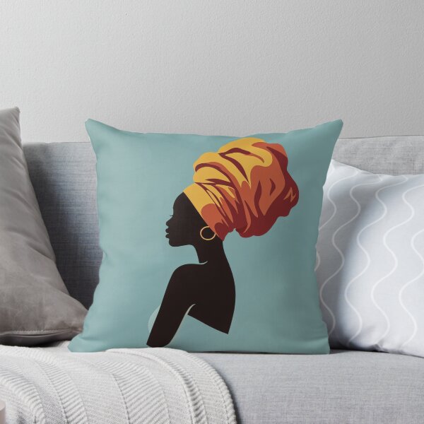 Item preview, Minimalist Afrocentric Portrait – Woman with Traditional Headwrap in Earthy Tones designed and sold by Collision19.
