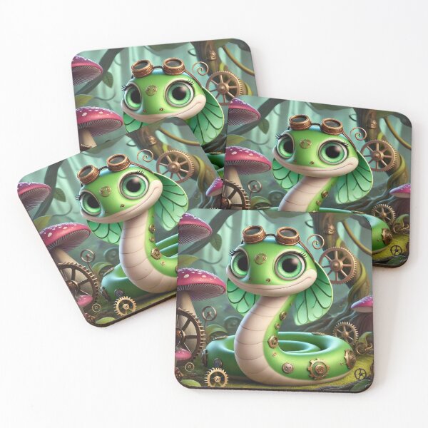 Item preview, Steampunk Smooth Green Snake designed and sold by Sillytoe.