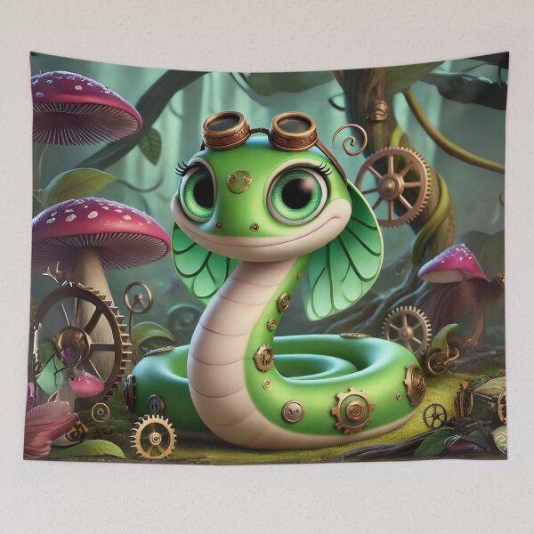 Item preview, Steampunk Smooth Green Snake designed and sold by Sillytoe.