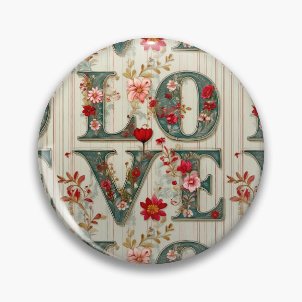 Item preview, Romantic Vintage Floral Love Design in a Continuous Pattern, Perfect for Valentine's Day and Special Occasions designed and sold by Clara Fruggeri.