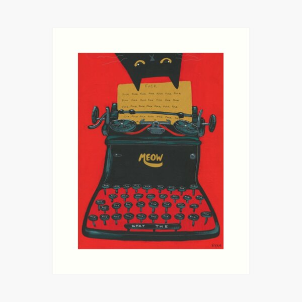 Item preview, Wtf Typewriter Cat designed and sold by KilkennyCat Art.