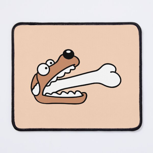 Item preview, Dog Greedy Hungry Eats Too Big Bone Swallowed Fun Comic Cartoon designed and sold by shirt-o-mat.
