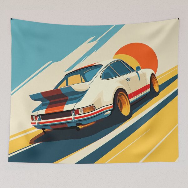 Item preview, Porsche 964 Turbo Rear View Print designed and sold by blackdogshop.