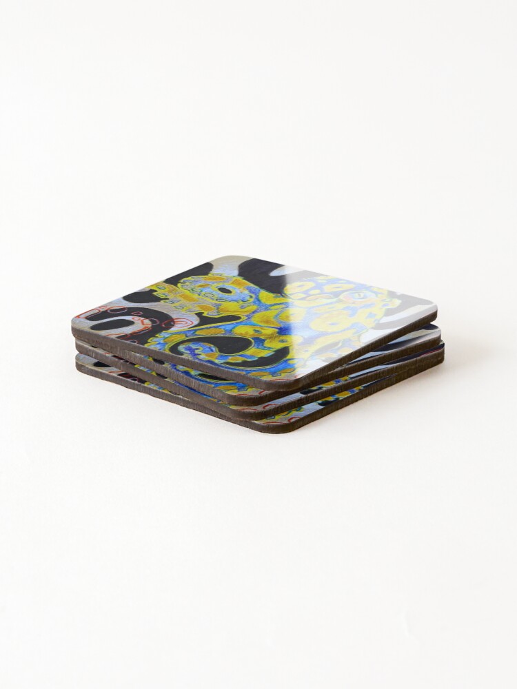 Thumbnail 4 of 5, Coasters (Set of 4), Blue Ringed Octopus designed and sold by RagsDrag.