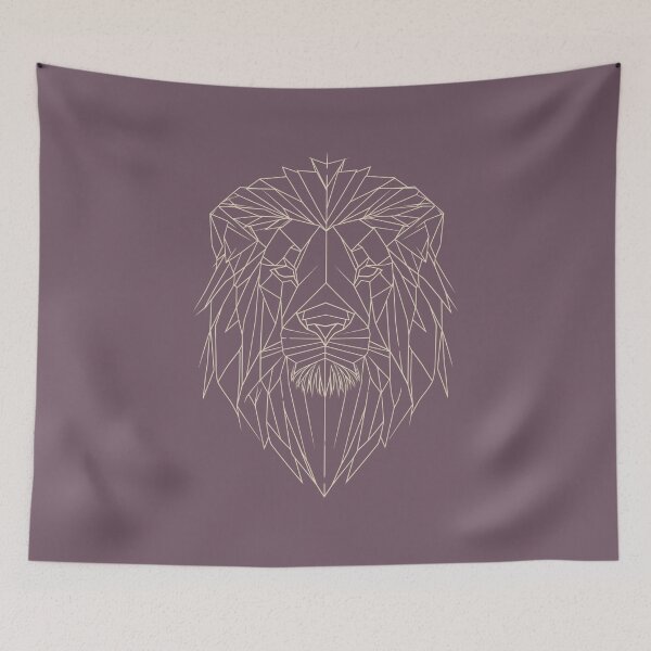 Item preview, Geometric Lion Face Design - Yellow/Grape designed and sold by RetroNeon.