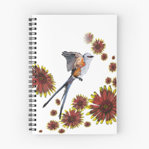 Item preview, scissortail flycatcher and wildflower designed and sold by CDT Art.