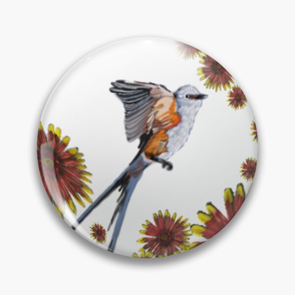 Item preview, scissortail flycatcher and wildflower designed and sold by CDT Art.