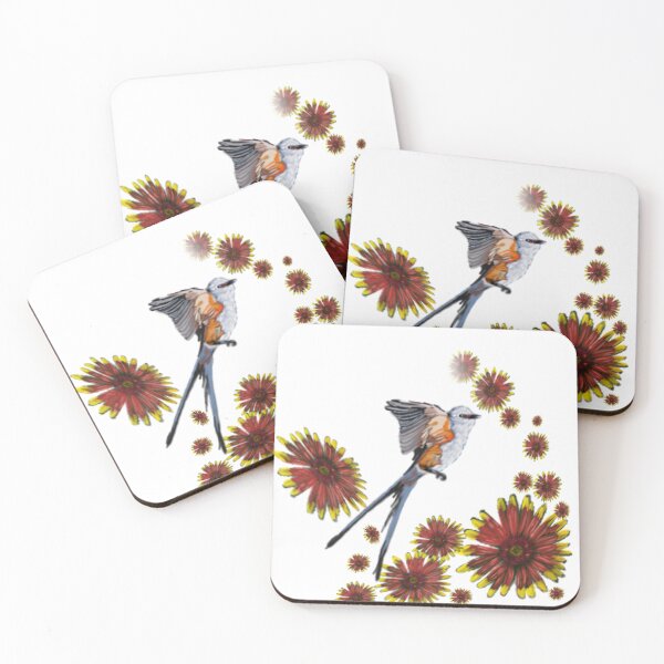 Item preview, scissortail flycatcher and wildflower designed and sold by CDT Art.