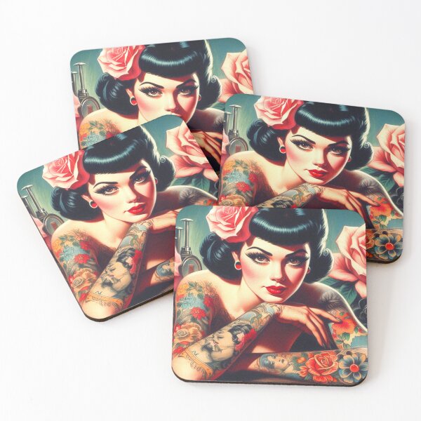 Item preview, Cute Vintage Inked Pin-up designed and sold by PulpVintage.