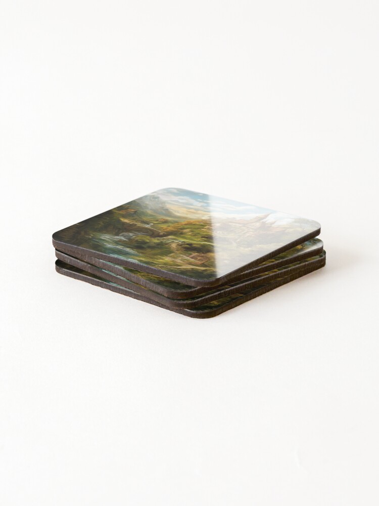 Thumbnail 4 of 5, Coasters (Set of 4), Fantasy Landscape designed and sold by Rtymer.
