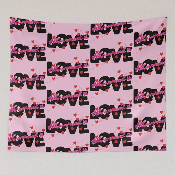 Item preview, All We Need is Love - Black Pink and Red Hearts designed and sold by FaeryNuff.