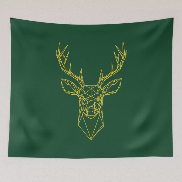 Item preview, Geometric Deer Face Design - Orange/Green designed and sold by RetroNeon.