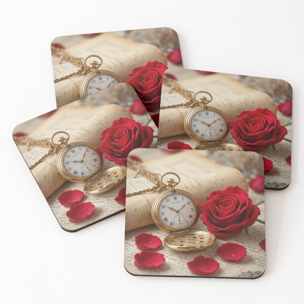 Item preview, Timeless Beauty: Pocket Watch and Red Roses Still Life designed and sold by TrendSh0p.